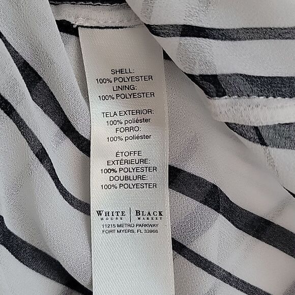 White House Black Market Striped Long Sleeve Draped Top Womens Size 8 - Picture 14 of 14